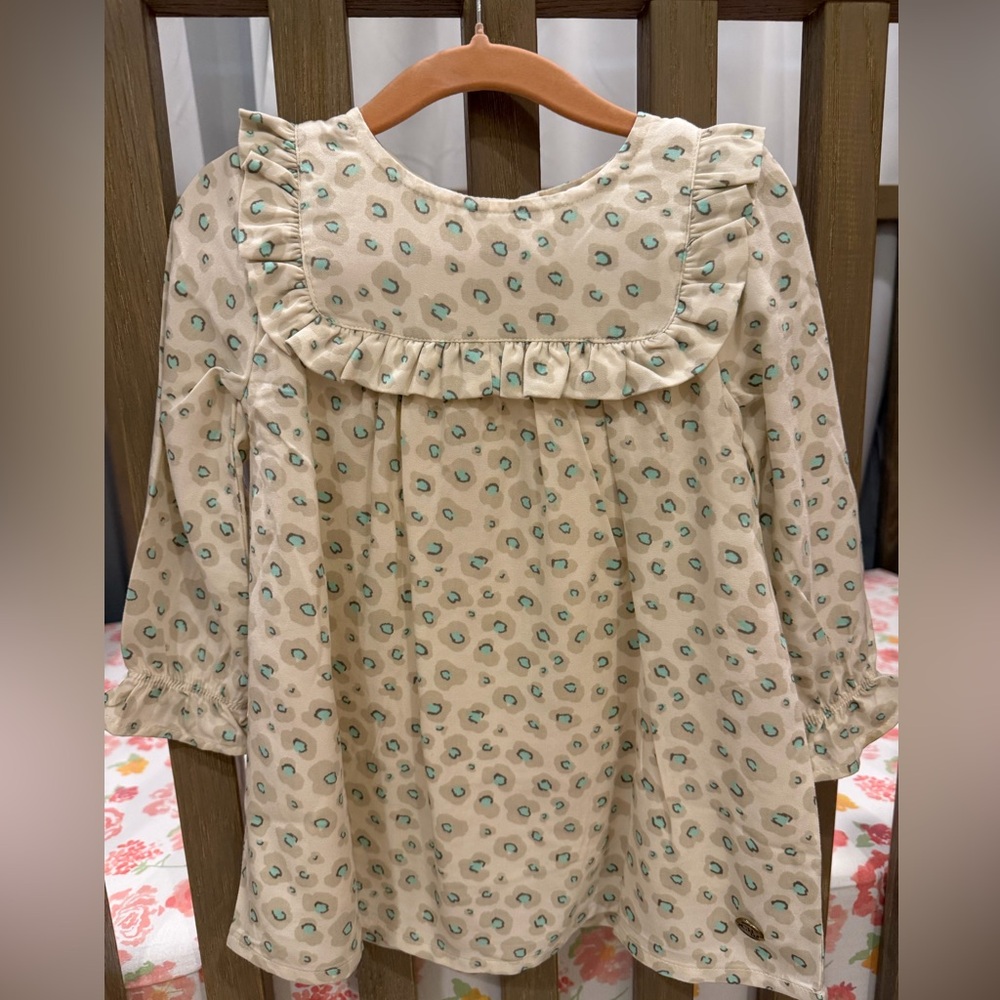 Canada House Cream Dress with Teal Accents